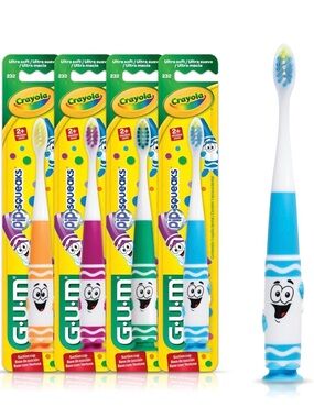 Crayola Kids Toothbrush with Suction Cup - Set of 4
